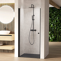 Стеклянная перегородка в душевую нишу с распашной дверью